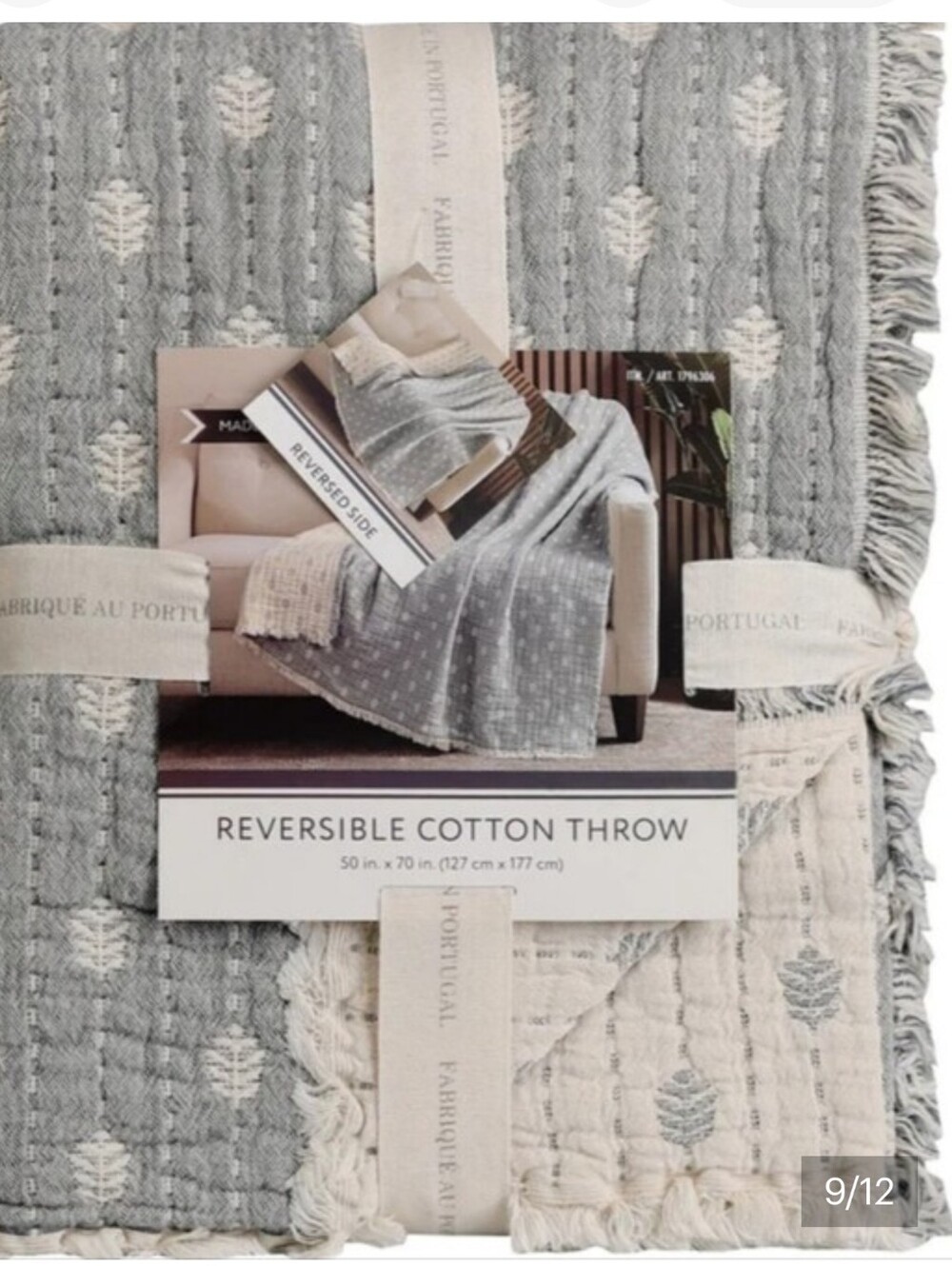 Reversible Cotton Throw Blanket 50x70, Brand New - Picture 9 of 12